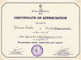 Certificate of Appreciation, Awarded to Yussara Cunha, Inter-Continental Doha.jpg